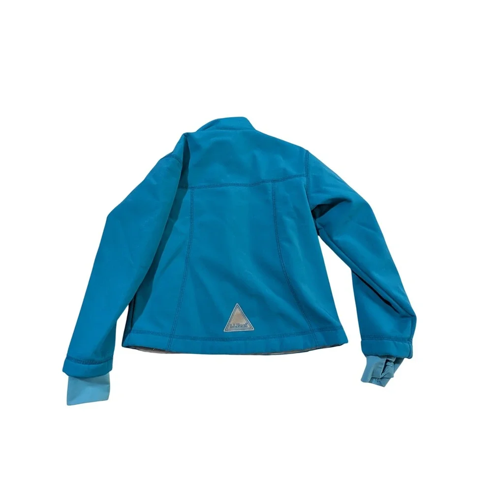 LL Bean Kids Blue Softshell Fleece Lined Jacket Full Zip Size S 4 294019